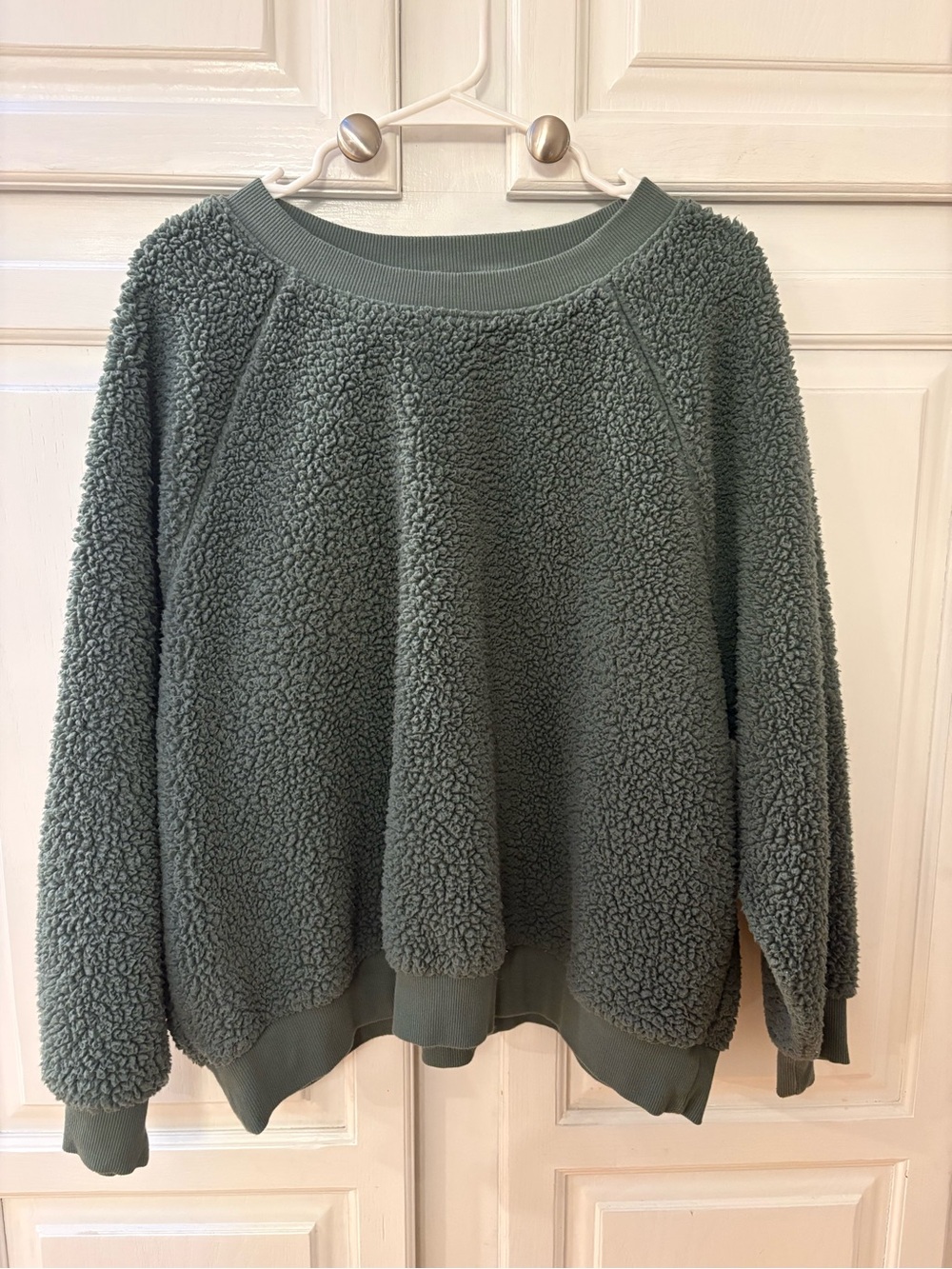 Old Navy Olive Green Sherpa Crewneck Sweatshirt